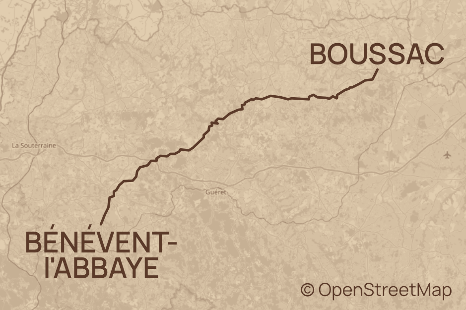 Etappe 11 – Boussac nach Bénévent-l’Abbaye