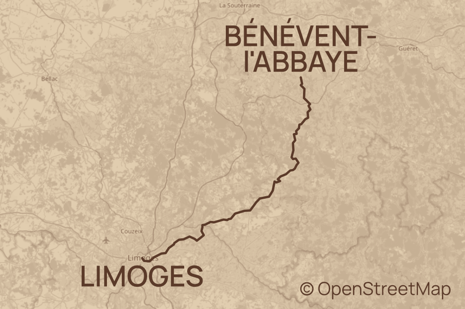 Etappe 12 – Bénévent-lʼAbbaye nach Limoge